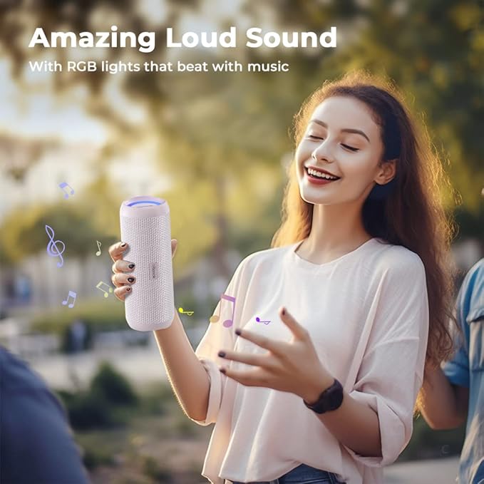 RIENOK Portable Bluetooth Speaker 30W Dual Pairing True Wireless Stereo HD Sound IPX7 Waterproof Outdoor Sport Shower Wireless Speaker Bluetooth 5.3 for Home Party