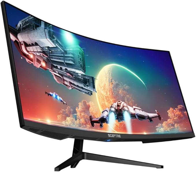 34-Inch Curved Ultrawide WQHD Gaming Monitor 3440 x 1440 R1500 up to 180Hz DisplayPort x2 99% sRGB 1ms, Machine Black 2025 (C345B Series)