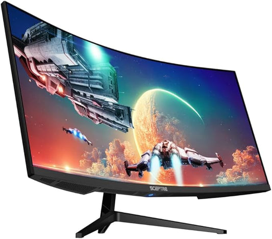 34-Inch Curved Ultrawide WQHD Gaming Monitor 3440 x 1440 R1500 up to 180Hz DisplayPort x2 99% sRGB 1ms, Machine Black 2025 (C345B Series)