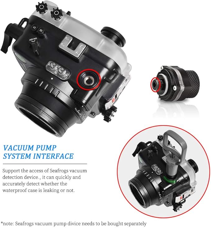 Sea frogs Underwater Camera Case Compatible with Sony A6600 10-18MM IPX8 40m/130ft Maximum Diving Depth Waterproof Camera Housing for Diving, Surfing, Rowing, Skiing