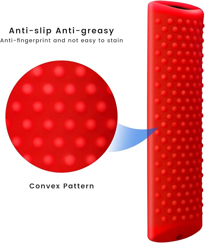 Red Silicone Remote Cover Case Replacement for Smart Voice Remote 3rd Gen. 4K Max, Washable Skin with Lanyard for HD Streaming Devices