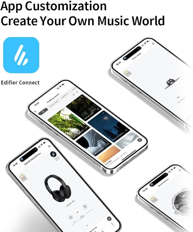 Edifier W820NB Plus Over-Ear Active Noise Cancelling Headphones, Clear Calls with Deep Noise Reduction,Bluetooth Headphones with LDAC for Hi Res Wireless Audio Comfortable Fit,Bluetooth 5.2 Gray