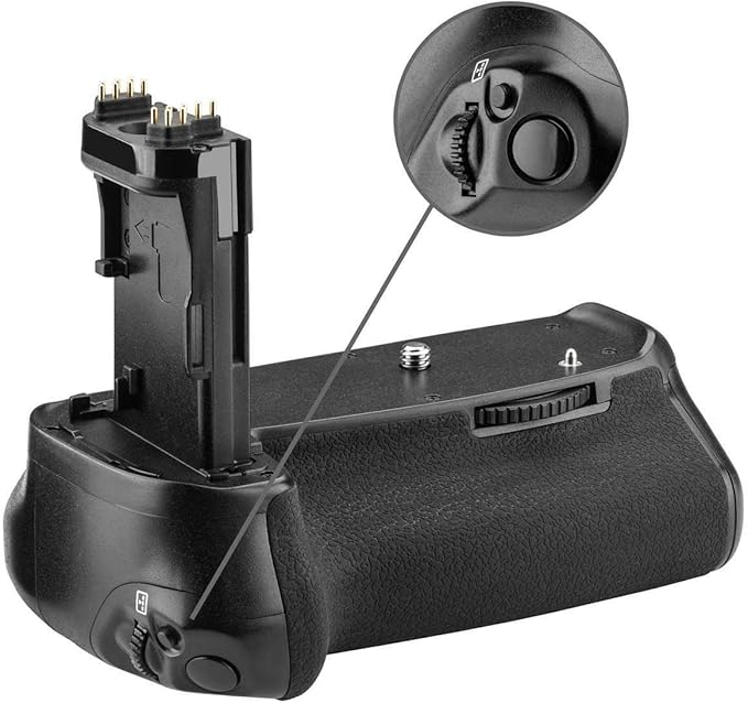 Battery Grip Kit for Canon EOS 70D, EOS 80D, EOS 90D Digital SLR Camera Includes Vertical Battery Grip BG-E14 Replacement + Qty 4 BM Premium LP-E6 Batteries + Rapid AC/DC Charger