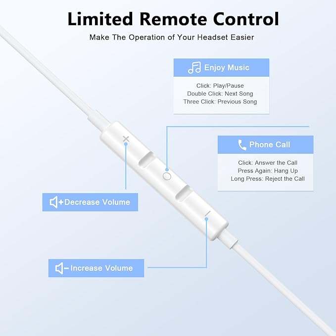 2 Pack USB C Headphones for iPhone 17 16 15, Type C Earphones with Microphone & Remote Control Noise Cancelling Wired Earbuds USB C for iPhone 17 16 15 Pro Max, iPad Pro, Galaxy S25 S24 Ultra, Pixel 9