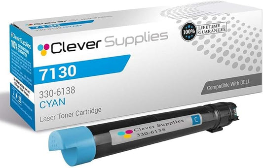 CS Replacement Toner Cartridge Compatible with Dell 7130 330-6138 Cyan Color Laser 7130cdn