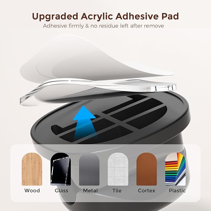 AhaStyle Spring Cable Organizer [1s Lock] 6 Pack Cord Cable Holders Clips Strong Adhesive Cable Cord Keeper [Smooth Adjustable] Hide Wire Cord Organizer for Nightstand Kitchen Car Office (Black)