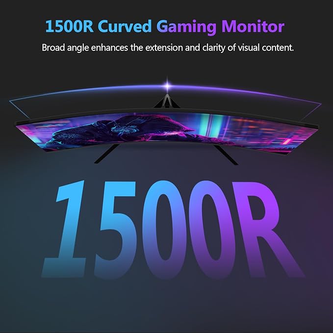 Z-Edge 27 inch Curved Gaming Monitor, QHD 1440P 165Hz 144Hz Curved 1500R Computer Monitor, MPRT 1ms Monitor Gaming, 16.7M Colors, UG27Q Frameless Bezel, 2X DP 1.4 Ports and 2X HDMI 2.0 Ports