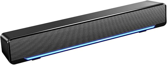 Soundbar,USB Wired SoundBar,Music Player with Bass Surround,Stereo USB Powered Mini Soundbar Speakers with 3.5mm Input for PC Tablets Laptop Desktop Projector Cellphone for Home Theater(Black)