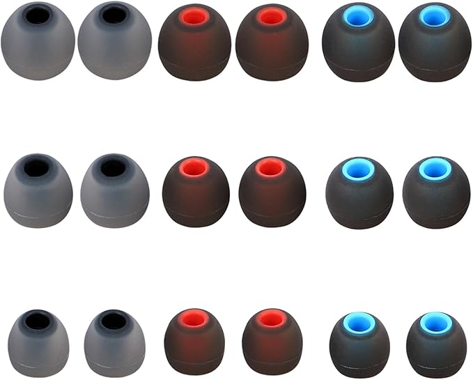 Silicone Replacement Earbud Tips Earbud Covers Ear Tips Fit for in-Ear Headphones (Inner Hole 3.8mm -5.1mm) Earbud Replacement Tips 9 Pairs