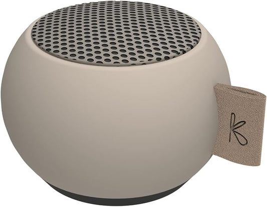 aGO mini Portable Bluetooth Speaker, Water Resistant (IPX5), Up to 12 Hours of Wireless Play, Stereo Sound, Wireless Speaker for Indoor and Outdoor (Beige)