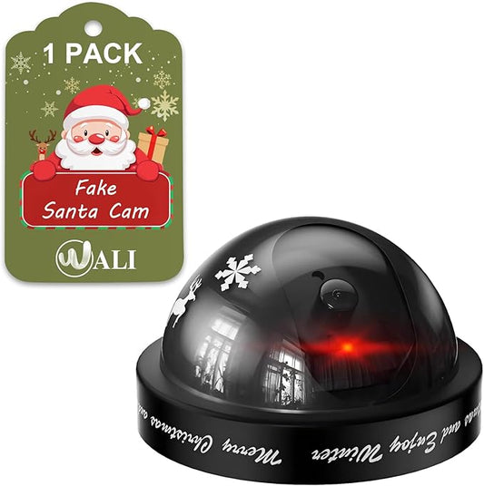 WALI Santa Cam, Santa Camera Ornament with Realistic Red Flashing Light, Fake Dummy Security Camera Motivate Kids and Prevent Grinch Mischief, Perfect Christmas Decor Indoor & Outdoor-1 Pack