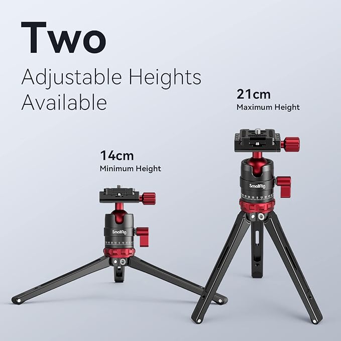 SmallRig Tripod for iPhone Desktop Mini Tripod - Aluminum Alloy 20 inches/ 50 cm with 360 Degree Ball Head, 1/4 inch Quick Shoe Plate for Vlogging DSLR Camera Video, Load up to 11 pounds-3033