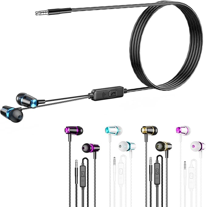 Earbuds Wired with Microphone, 5 Pack Wired Headphones with Powerful Heavy Bass, High Definition, Earphones 3.5mm Jack