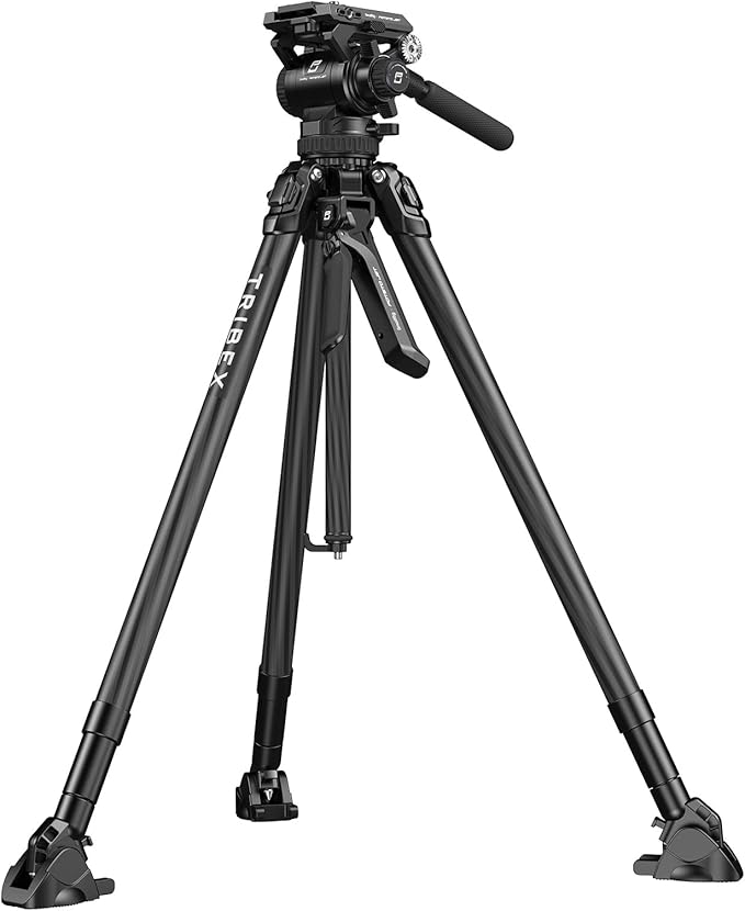 SmallRig x Potato Jet Tribex Hydraulic Carbon Fiber Tripod, Fast Extend Camera Video Tripod with 4-Step Counterbalance Fluid Head, Step-Less Damping on Pan/Tilt, Load 13.2lbs for DSLR(Standard Series)