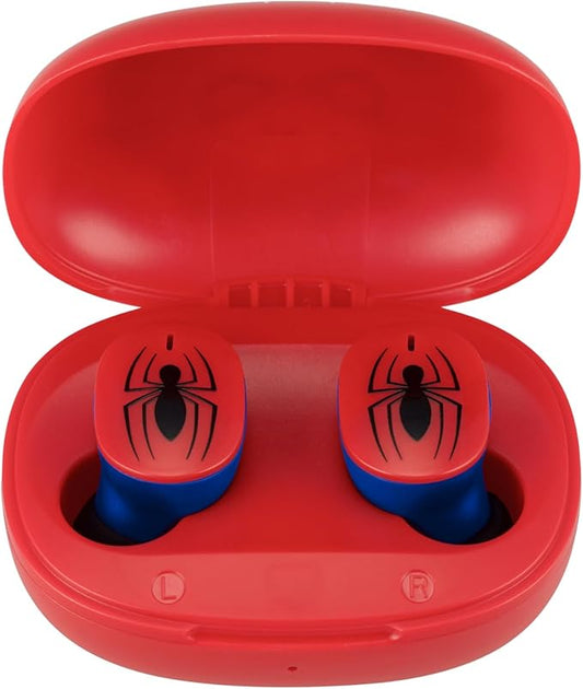 eKids Spiderman Wireless Earbuds with Microphone, Bluetooth Earbuds with Charging Case for Ear Buds, Designed for School, Home, or Travel