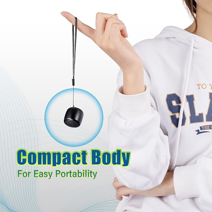 Best Mini Portable Bluetooth Speaker with HD Sound & Bass I Smallest Wireless Bluetooth Speakers for Phone/PC/Tablet I Photo Selfie Button Answer Phone Calls I Cute Tiny Speaker (Silver)
