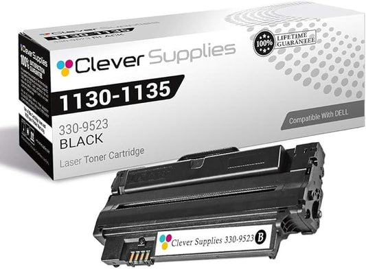 CS Replacement Toner Cartridge Compatible with Dell 1130 330-9523 Black Laser 1130 Laser 1130N Laser 1133 Laser 1135N Multifunction 1135N