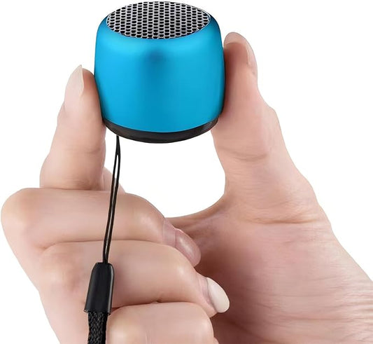 Best Mini Portable Bluetooth Speaker with HD Sound & Bass I Smallest Wireless Bluetooth Speakers for Phone/PC/Tablet I Photo Selfie Button Answer Phone Calls I Cute Tiny Speaker (Blue)