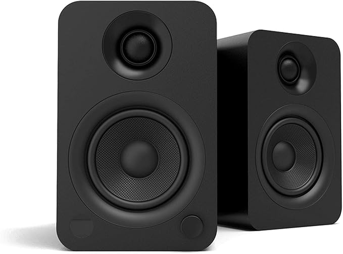 Kanto YU Powered Bluetooth Bookshelf Speakers Bundle S4 Desktop Speaker Stands - (Pair) Matte Black
