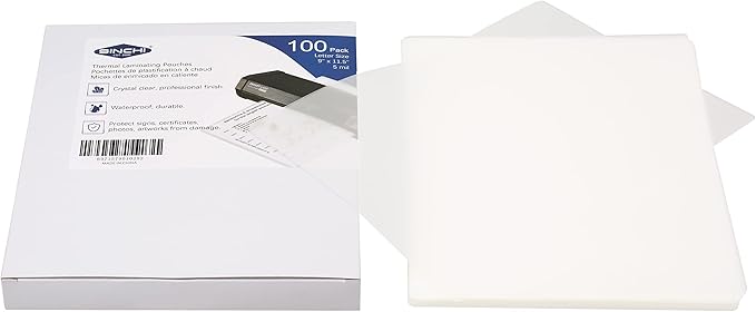 SINCHI Thermal Laminating Pouches, 5 mil, Clear, 100 Pack, 9x11.5-Inches Letter Size Laminating Sheets