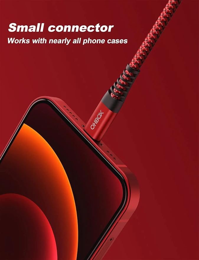 USB to Lightning Cable 6FT, 3Pack iPhone Charger Fast Charging, Heavy Duty iPhone Cables Braided Fast iPhone Charging Cord Compatible with iPhone 14 13 12 11 Pro Max XR XS X 8 7 6 Plus iPad and More