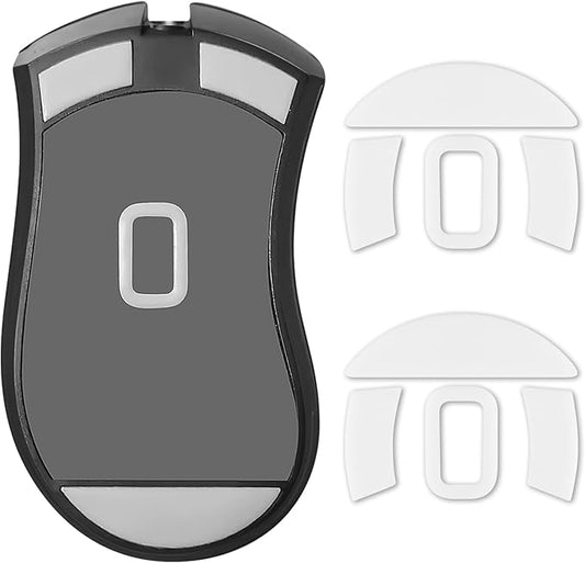 2 Pack Essential Wired Gaming Mouse Feet Sliding Stickers, Mice Glass Skates Pad, Replacement Glide Stickers for Smooth Control and Precision on Any Gaming Surface (Glide Mice Skates, PTFE)