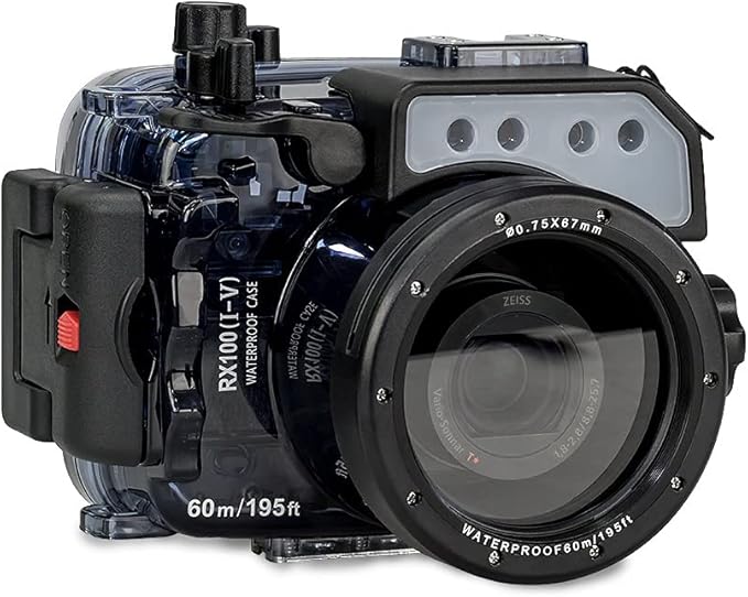 Sea Frogs Waterproof Camera Housing Compatible with Sony RX100 I-V IPX8 40m/130ft Maximum Diving Depth Underwater Camera Case for Diving, Surfing, Rowing, Skiing