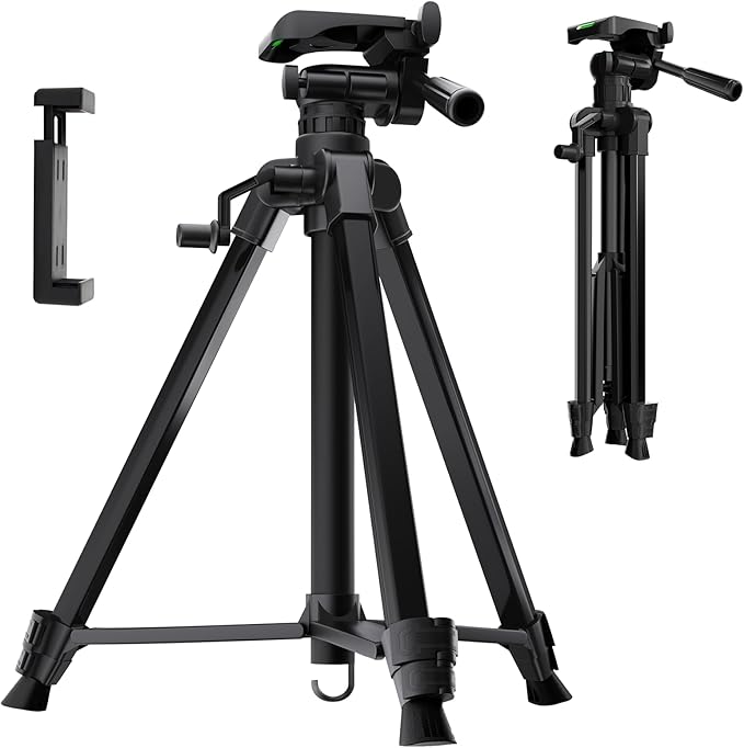 Laser Level Tripod Stand, 61" Lightweight Aluminum Lifting Tripod with 1/4" Thread, Adjustable Height Stand for Laser Level, Projector, Camera, and Phone