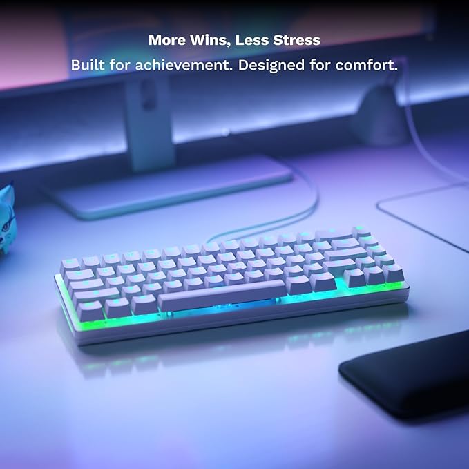 Glorious Gaming GMMK 2 Compact 65% Barebones (Frame Only) - Mechanical Gaming Keyboard Frame, Compact TKL Size (65%), Aluminium, Customisable, Per Key RGB, American QWERTY Layout - White