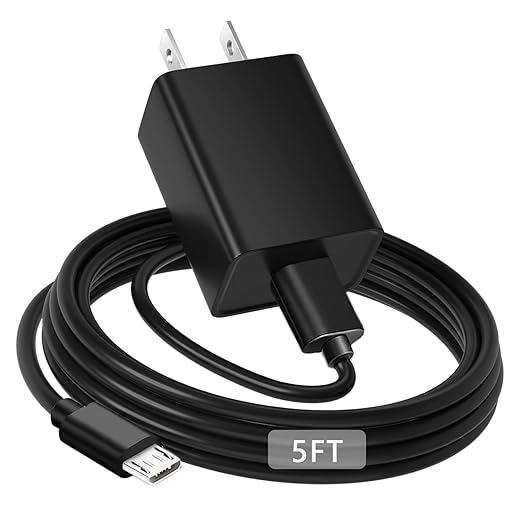 TV Stick Charger for Amazon Fire TV Stick 10W Micro USB Charger Adapter 5FT Cable Cord