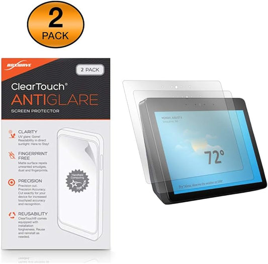 BoxWave Screen Protector Compatible with Amazon Echo Show (2nd Gen) - ClearTouch Anti-Glare (2-Pack), Anti-Fingerprint Matte Film Skin