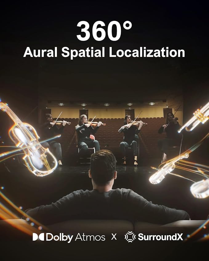 ULTIMEA 7.1CH Surround Sound System for TV, Soundbar with Dolby Atmos, 6.5" Wireless Subwoofer, APP Control, 4 Wired Surround Speakers, Peak Power 460W Soundbar for TV, Poseidon D80 (New 2025 Model)