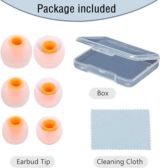 Earbud Replacement Tips Silicone Earbud Tips Earbud Covers Fit for in-Ear Headphones (Inner Hole 3.8mm -5.1mm) Earbud Rubber Tips Eartips 9 Pairs S/M/L