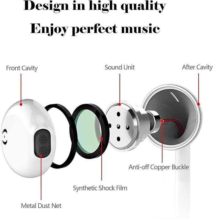 2 Pack USB C Headphones Earbuds for Apple iPhone 16/15/iPad Pro,Wired Earphones in-Ear Headset for Samsung Galaxy,Pixel 7/6/6a/5/4 (White)