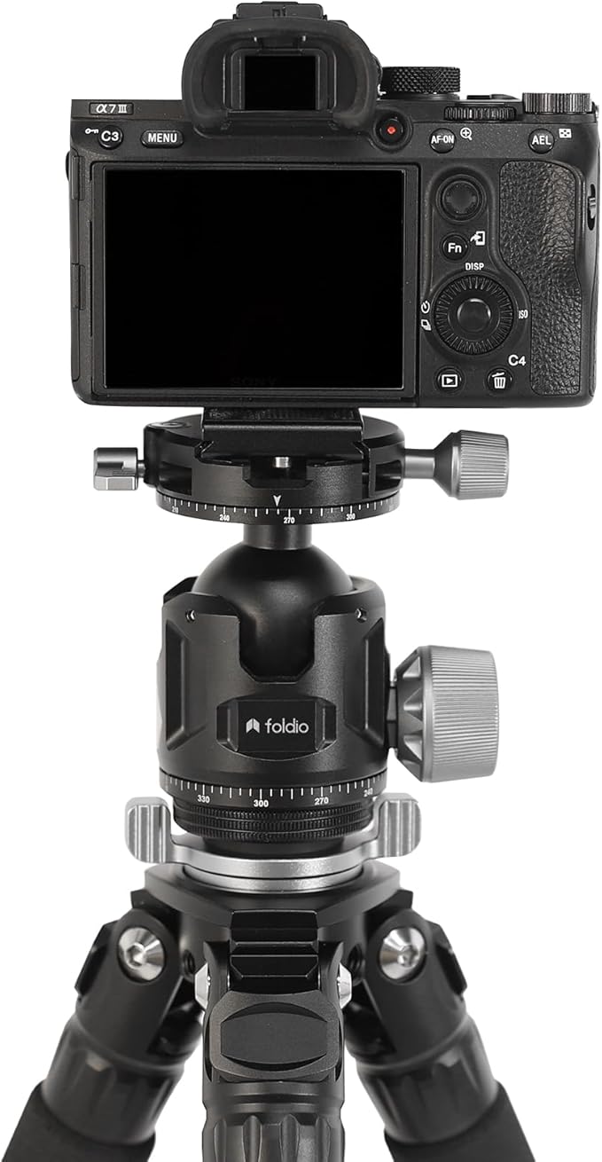 Heavy Duty Lightweight Tripods by foldio foldable studio, Portable Cell Phone & Camera Tripods with Phone Holder, for iPhone, Android, Tripod for Photo Video Shooting (Heavy Duty Tripod - Carbon)