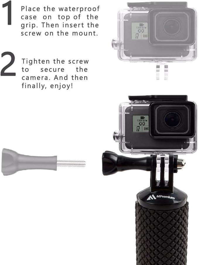 Waterproof Floating Hand Grip Compatible with GoPro Hero 12 11 10 9 8 7 6 5 4 3+ 2 1 Session Black Silver Camera Handler & Handle Mount Accessories Kit for Water Sport and Action Cameras (Green)