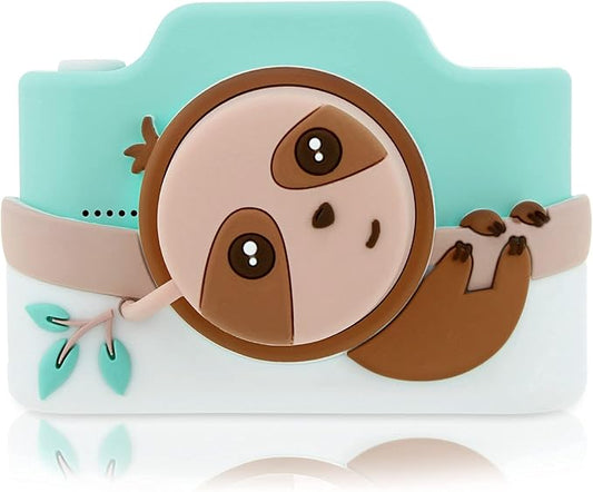 Kidamento Kids Digital Camera & Video Camcorder with Touchscreen, Soft Silicone Casing, Detachable Lens Cap, 32GB Memory Card - Model K Zippy The Sloth
