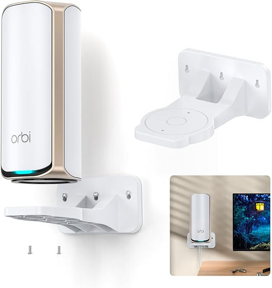 Wall Mount Kit for Nighthawk Wi-Fi 7 Router RS200/RS280S/RS300/RS500/RS600/RS700S and Orbi WiFi 7 Mesh Systems RBE970/RBE972S/RBE973S/RBE870/RBE872/RBE873/RBE770/RBE772/ RBE773 (White, 1 Pack)