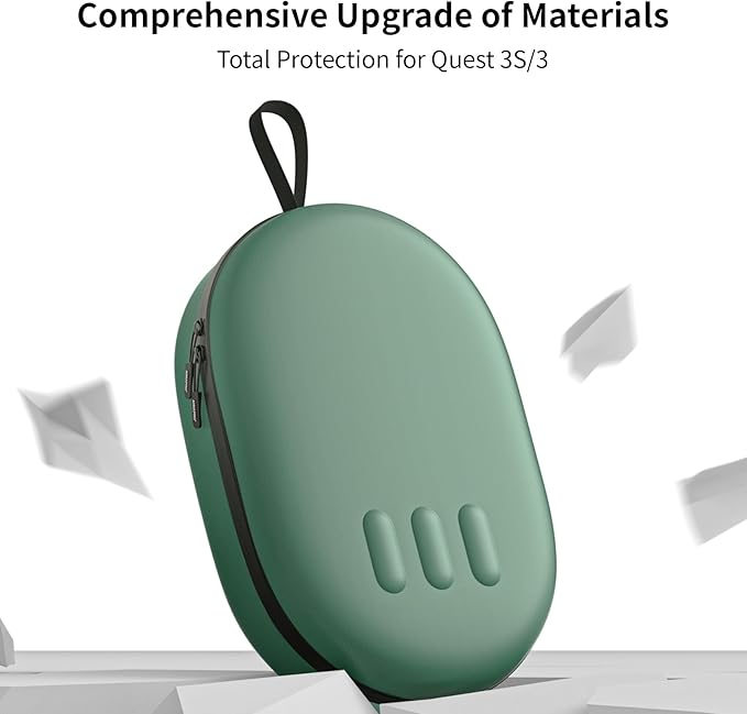 annapro Carrying Case for Meta Quest 3S/Quest 3/3S Xbox Edition/Vision Pro, Compatible with Battery Elite Strap, Controllers Accessories, Hard Shell Case and Superior Protection for Travel, Green