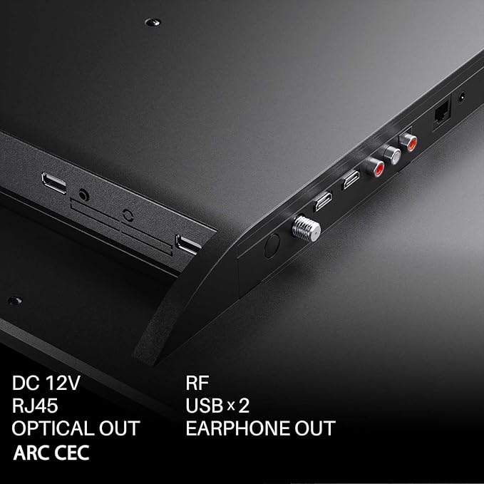 SYLVOX 24 Inch TV 12 Volt Smart TV FHD 1080P Digital Video Disc Player Built-in ARC CEC WiFi Wireless Connection Support, Suitable for RV Camper Kitchen Bedroom Boat(Limo Series),Black