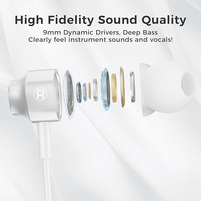 2 Pack 3.5mm Jack in Ear Headphones,Wired Earbuds with Microphone with Microphone Suitable for Smartphones, Computers, Laptops, IPads, MP3 Players