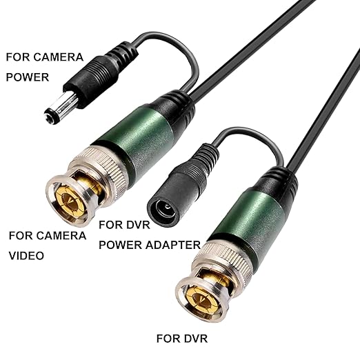 4 Pack 50ft bnc Video Power Cable, All-in-One Siamese Video and Power Security Camera CableSecurity Camera Cable Wire Cord for CCTV dvr Surveillance System