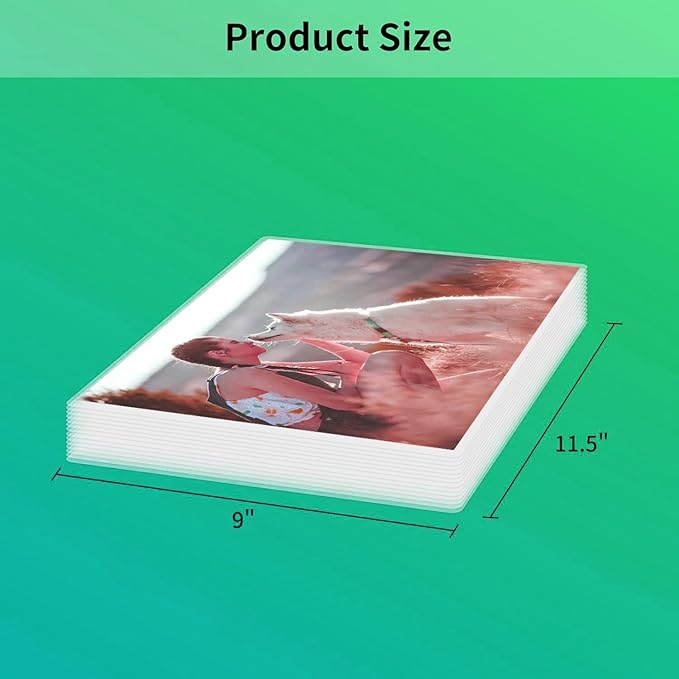 100 Pack Laminating Sheets 5 Mil Thickness, 9 X 11.5 inch Clear Thermal Laminating Pouches (Letter Size), for Education Supplies & Craft Supplies (5Mil - 100Pack)