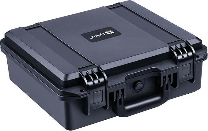 Lykus HC-3510 Waterproof Hard Case with Customizable Foam Insert, Interior Size 13.78x11.81x5.12 in,Suitable for camera,lens,drone,mic,flashlight,telescope,action cam,electronics,tools,and more