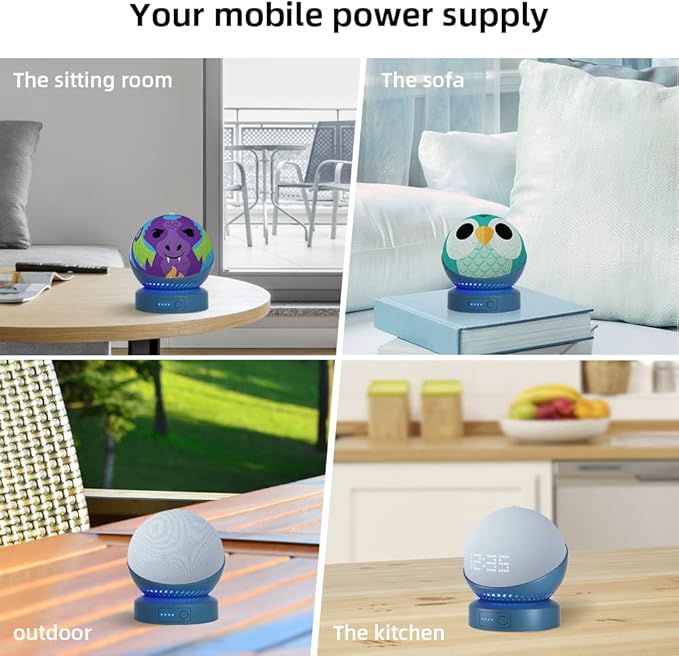Battery Base for Echo d0t 5th Generation Portable Echo D0t 4th Generation and Homepod Mini Battery Stand Accessories Not Including DOT Speaker (Blue)