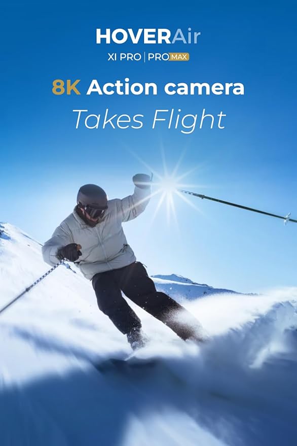 X1 PROMAX 8K Action Flying Camera, Foldable Drone with Camera with 42 KM/H Follow Speed, 10+ Fully Automatic Flight Modes, Fly Anywhere with OmniTerrain, SmoothCapture 2.0(Skiing Combo)