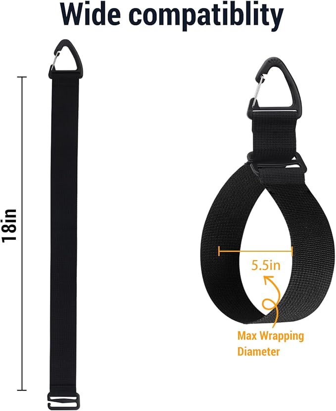 Easy Hang Extension Cord Holder Organizer, Tightened by Gravity, Heavy Duty Storage Straps,Perfect for Garage Organization, 4 PCS 18", Black