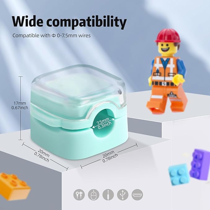 Magnetic Cable Clips Cord Organizer Holder, 6 Pack Adhesive Wire Holder Keeper Organizer USB Charging Cable Storage Holder for Home Office Phone Car Wall Desktop Nightstand Kitchen (Blue)