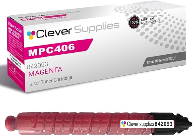 Clever Supplies CS Replacement Compatible with Ricoh C306 MPC406 Toner Cartridge 842093 to use with MPC306 MPC307 (Magenta, 1-Pack)