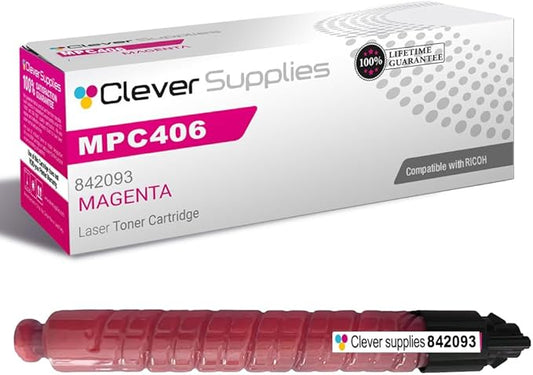 Clever Supplies CS Replacement Compatible with Ricoh C306 MPC406 Toner Cartridge 842093 to use with MPC306 MPC307 (Magenta, 1-Pack)
